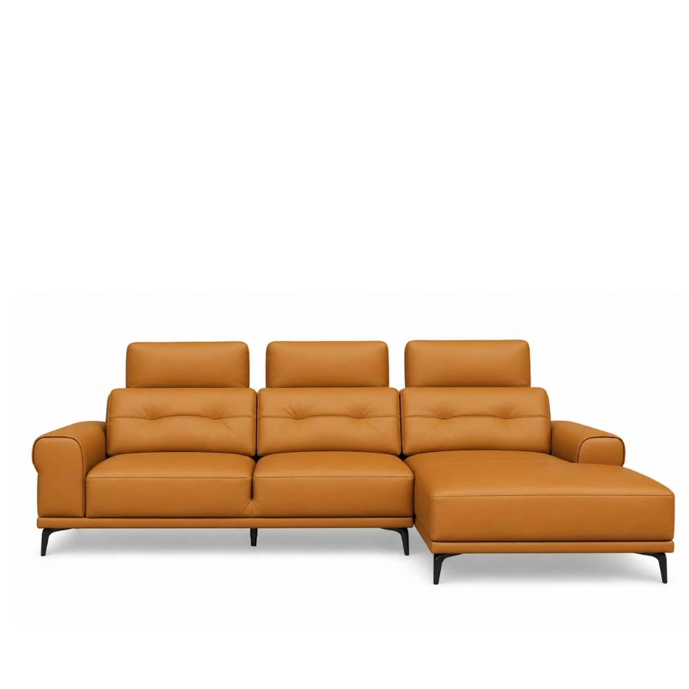 Nayra-A Leather L Shape Sofa